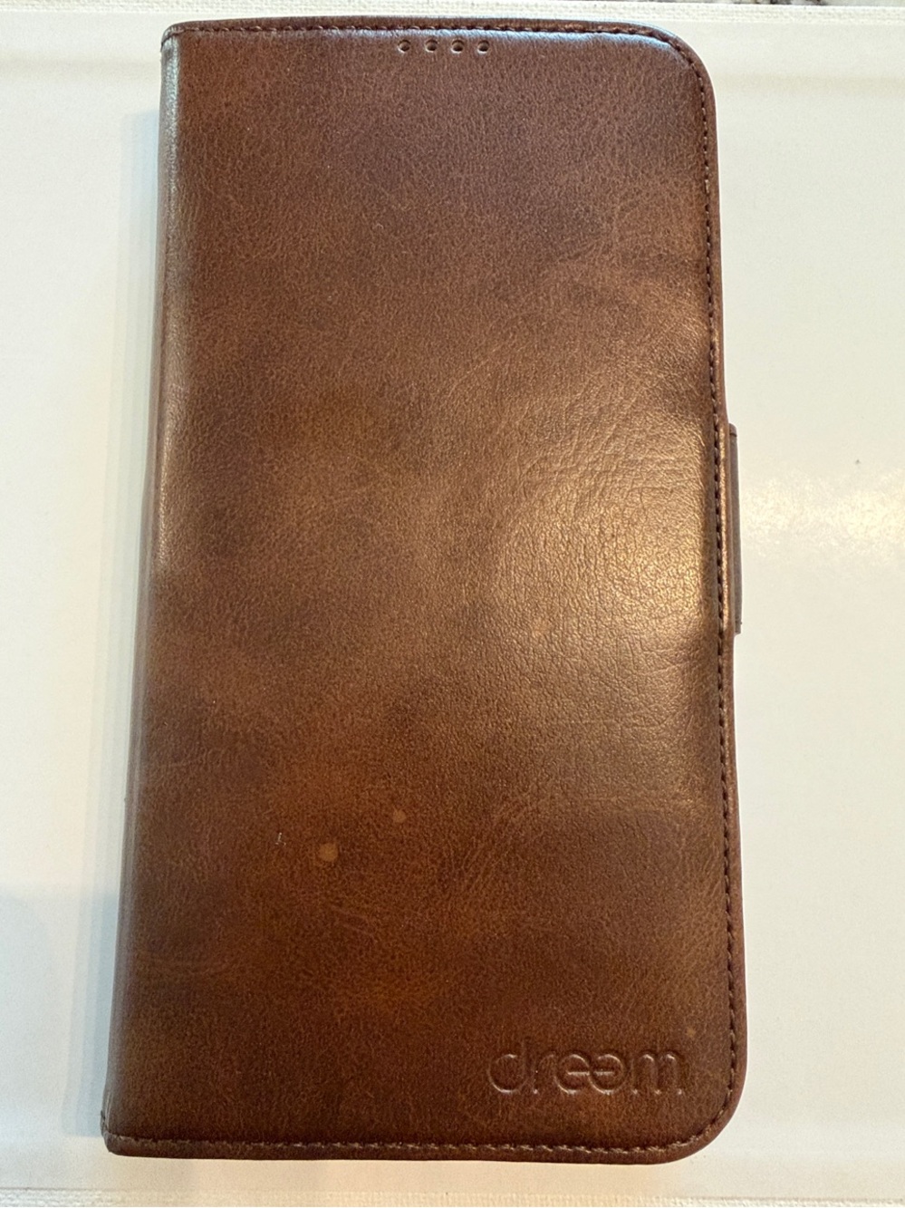 iPhone ProMax 14 Dream Brown Leather Folio Phone Case